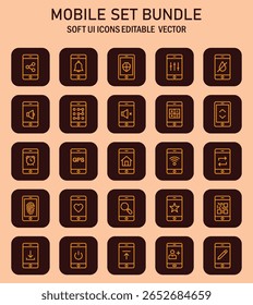 Modern application icons set offering seamless user interface design elements for digital experiences