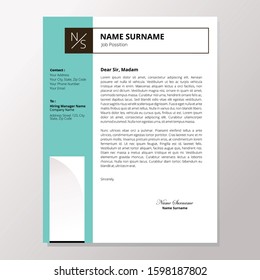 modern application letter template. vector design.