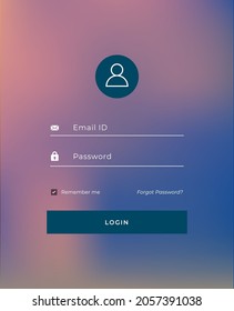 aplicación moderna y página de inicio de sesión en el sitio web Vector de fondo borroso