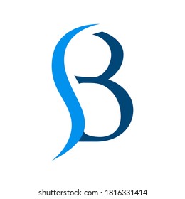 aproximación moderna agua y diseño inicial del logotipo SB Ilustración del concepto de vectores gráficos
