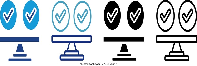 El moderno icono de Aprobación cuenta con una marca de verificación dentro de un círculo perfecto para la verificación, el éxito, la tarea completada o la insignia de confirmación de calidad.