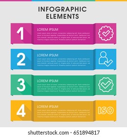 Modern approved infographic template. infographic design with approved icons includes iso, add user. can be used for presentation, diagram, annual report, web design.