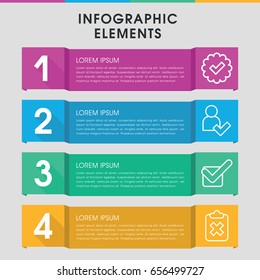 Modern approved infographic template. infographic design with approved icons includes tick, add user. can be used for presentation, diagram, annual report, web design.