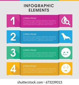 Modern aqua infographic template. infographic design with aqua icons includes seal, crying emot. can be used for presentation, diagram, annual report, web design.