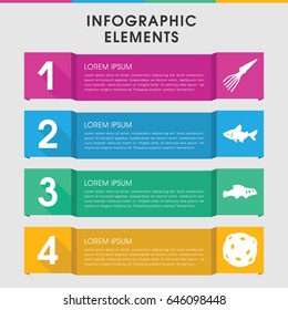 Modern aquatic infographic template. infographic design with aquatic icons includes fish. can be used for presentation, diagram, annual report, web design.