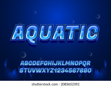 Modern Aquatic Water Ocean Text Effect Template