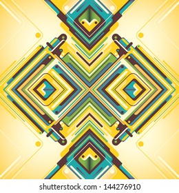 Moderno arabesco com formas coloridas. Ilustração vetorial.