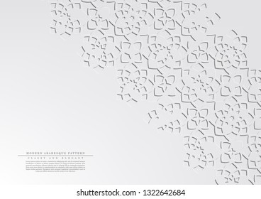Modern arabesque floral white pattern background template vector design