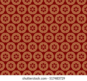 modern Arabesque. seamless flower pattern. abstract vector illustration. gold on red. for design invitation, background, wallpaper