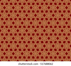 modern Arabesque. seamless flower pattern. abstract vector illustration. gold on red. for design invitation, background, wallpaper