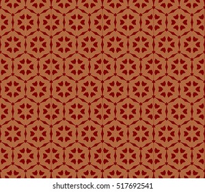 modern Arabesque. seamless flower pattern. abstract vector illustration. gold on red. for design invitation, background, wallpaper