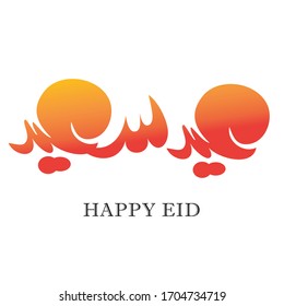 Moderna caligrafía árabe del nombre de la fuente Happy Eid en estilo freehand. Logo del vector

