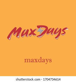 Moderne arabische Kalligraphie von maxdays Font name in freehand style. Vektorillustration-Logo
