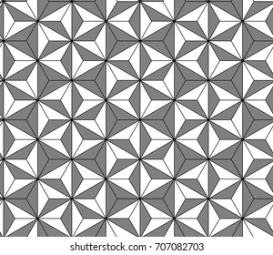 MODERN ARABIC MOSAIC SEAMLESS PATTERN. GRAY GEOMETRIC TILE TEXTURE