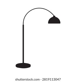 Modern arched floor lamp silhouette icon