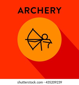Modern Archery Icon with Linear Vector Style