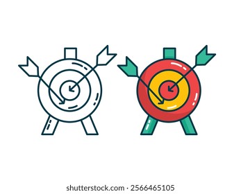 Modern archery target line icon ideal for precision sports, competitions, or outdoor adventure themes.