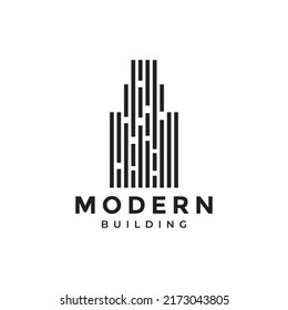 modern architect skyscraper building futuristic logo design vector graphic symbol icon illustration creative idea
