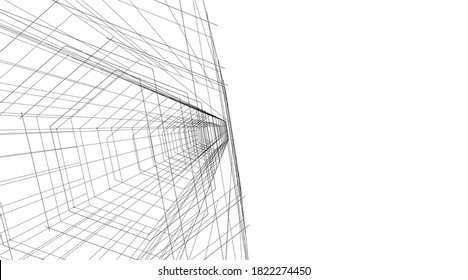 Modern architectural abstract 3d background