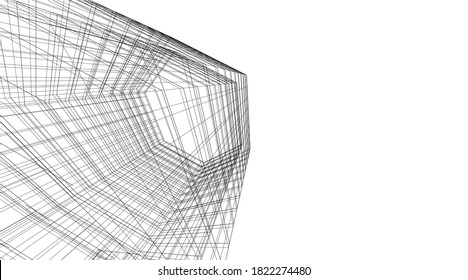 Modern architectural abstract 3d background