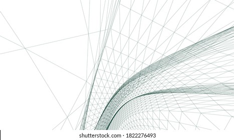 Modern architectural abstract 3d background