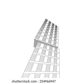 Modern architectural background. Building concept sketch.