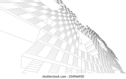 Modern architectural background. Building concept sketch.