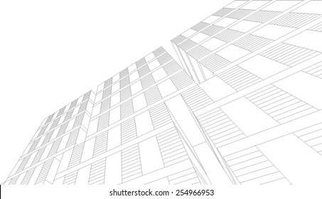 Modern architectural background. Building concept sketch.