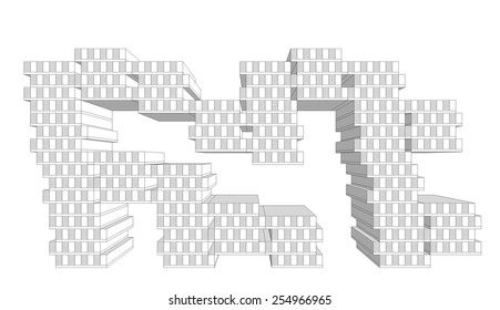 Modern architectural background. Building concept sketch.