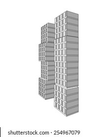 Modern architectural background. Building concept sketch.
