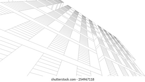 Modern architectural background. Building concept sketch.