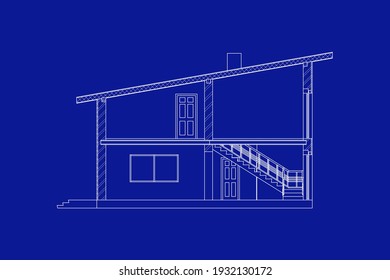 Modern architectural background.  Cross-section house. Vector illustration. 10 eps.