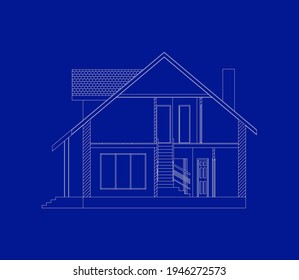 Modern architectural background.  Cross-section house. Vector illustration. 10 eps.