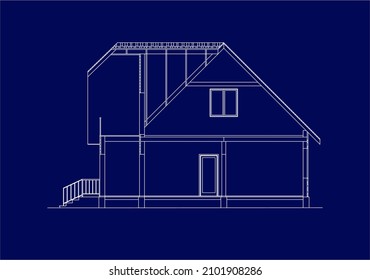 Modern architectural background. Cross-section house. Vector illustration. 10 eps.