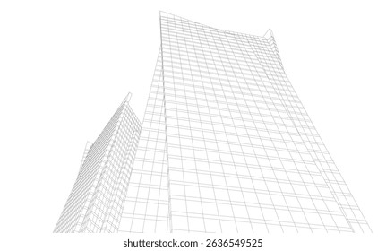 Modern architectural background vector 3d drawing