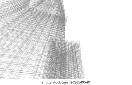 Modern architectural background vector 3d drawing