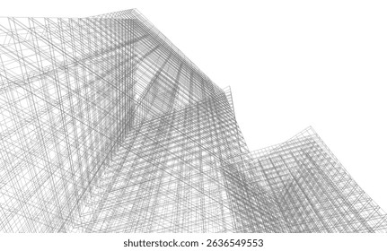 Modern architectural background vector 3d drawing