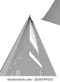 Modern architectural background vector 3d drawing