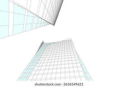 Modern architectural background vector 3d drawing