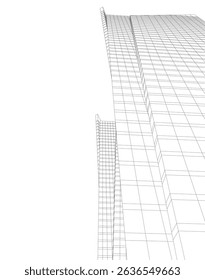 Modern architectural background vector 3d drawing