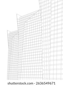 Modern architectural background vector 3d drawing