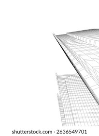Modern architectural background vector 3d drawing