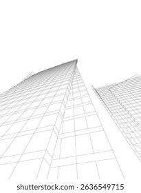 Modern architectural background vector 3d drawing