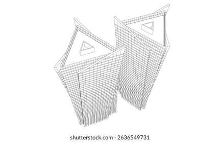 Modern architectural background vector 3d drawing