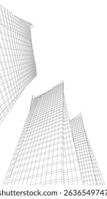Vetor de fundo arquitetônico moderno desenho 3d