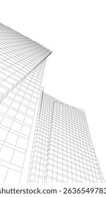 Modern architectural background vector 3d drawing