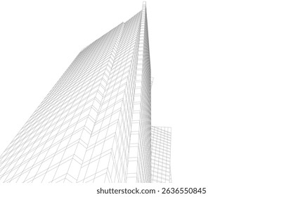 Modern architectural background vector 3d drawing