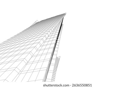 Modern architectural background vector 3d drawing