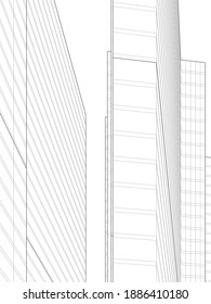 modern architectural building project 3d rendering and illustration 