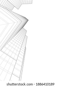 proyecto de construcción de arquitectura moderna 3d de representación e ilustración 